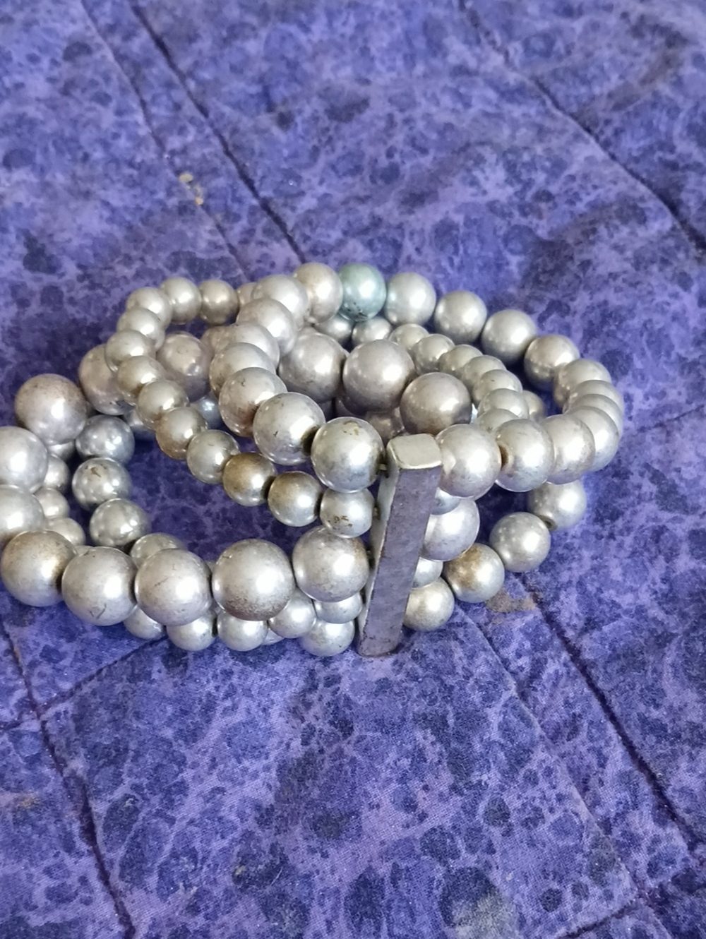 Silver Bead Stretch Bracelet - Women Jewelry